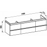 Тумба под раковину LAUFEN PALACE 150x38 белый матовый 4.0135.2.075.463.1